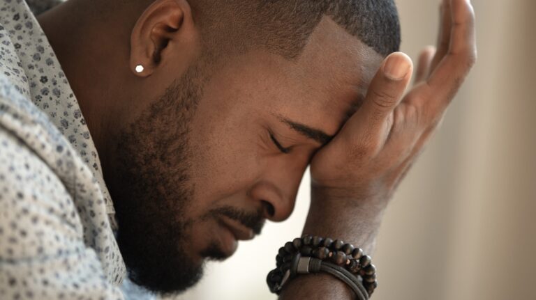 man being stressed